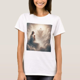 Anunciación Divina: Virgen y Bendición Celestial Tシャツ