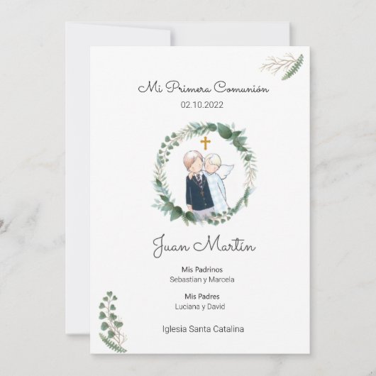 Anuncio Comunión estampa estampita  招待状 (正面)