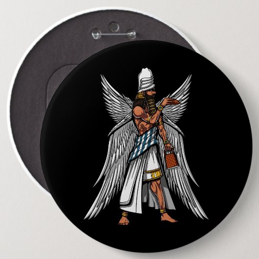 Anunnakiの外国の神の古代スメル人王 缶バッジ (正面&裏面)