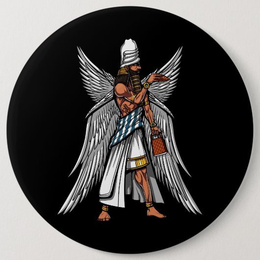 Anunnakiの外国の神の古代スメル人王 缶バッジ (正面)