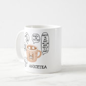 ANXIETEAホワイト11ozセラミックマグカップ コーヒーマグカップ (正面左)