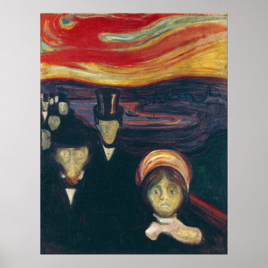 Anxiety by Edvard Munch - Vintage Art ポスター (正面)