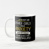 Anxiety Humor For Women With Overstimulation コーヒーマグカップ (左)