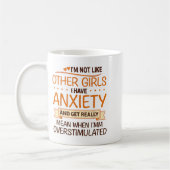 Anxiety Humor For Women With Overstimulation  コーヒーマグカップ (左)