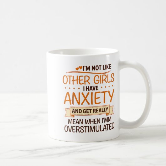 Anxiety Humor For Women With Overstimulation  コーヒーマグカップ (右)