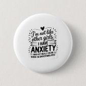 Anxiety Humor For Women With Overstimulation  缶バッジ (正面)