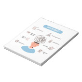 Anxiety Tips Minimal Mental Health Art ノートパッド (回転)