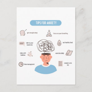 Anxiety Tips Minimal Mental Health Art ポストカード