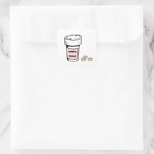 anxiety xanax peace スクエアシール (バッグ)