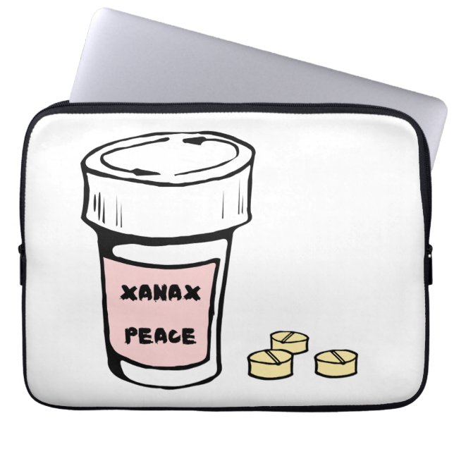 anxiety xanax peace ラップトップスリーブ (正面)