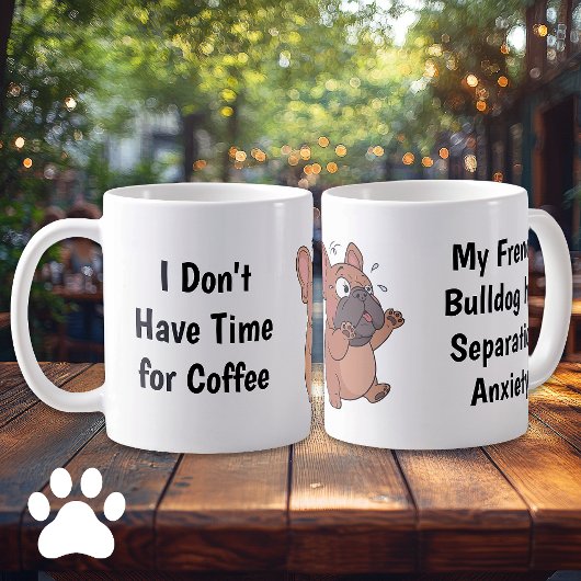 Anxious French Bulldog Cartoon Coffee Mug コーヒーマグカップ