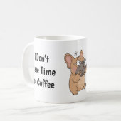 Anxious French Bulldog Cartoon Coffee Mug コーヒーマグカップ (正面左)