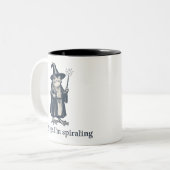 Anxious Frog Wizard Funny ADHD Neurodiversity  ツートーンマグカップ (正面左)