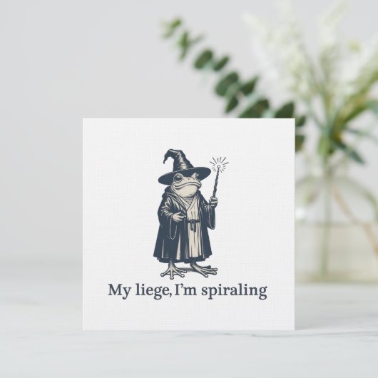 Anxious Frog Wizard Funny ADHD Neurodiversity  招待状 (スタンド正面)