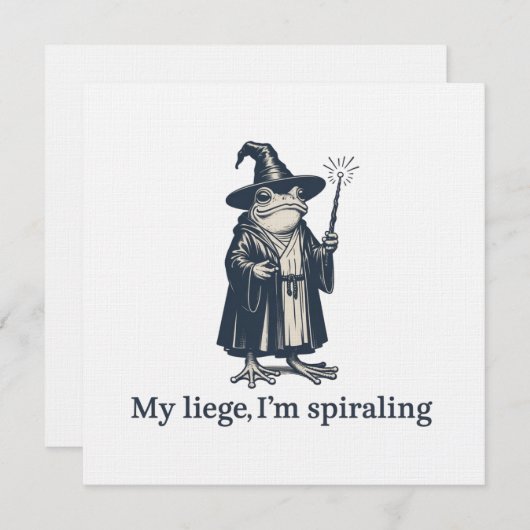 Anxious Frog Wizard Funny ADHD Neurodiversity  招待状 (正面/裏面)