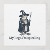 Anxious Frog Wizard Funny ADHD Neurodiversity  招待状 (正面)