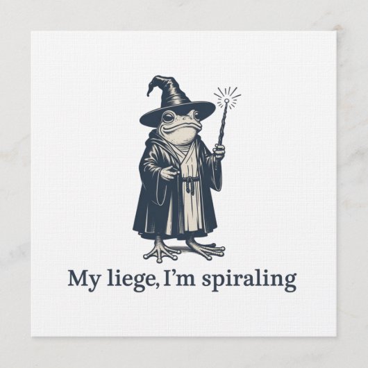 Anxious Frog Wizard Funny ADHD Neurodiversity  招待状 (正面)