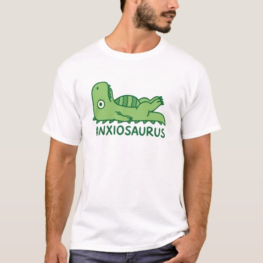 Anxiousaurus Mental Health Anxiety Pun Tシャツ (正面)
