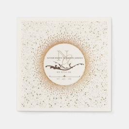 ANYアニバーサリーエレガントモノグラムナプキン スタンダードカクテルナプキン