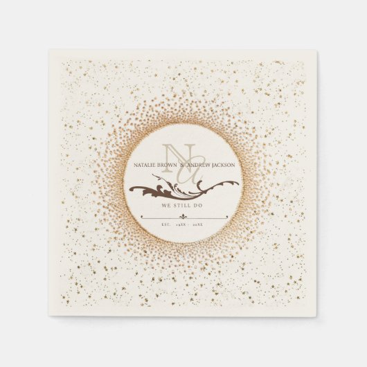 ANYアニバーサリーエレガントモノグラムナプキン スタンダードカクテルナプキン (正面)