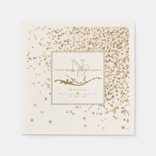 ANYアニバーサリーモノグラムナプキン スタンダードカクテルナプキン (正面)