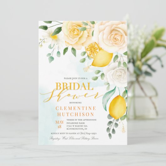 ANYイベントウォーターカラーレモンシトラスフローラ 招待状 (スタンド正面)