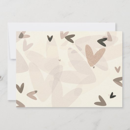 ANYイベントピンク&トープハートシック招待状 招待状 (裏面)