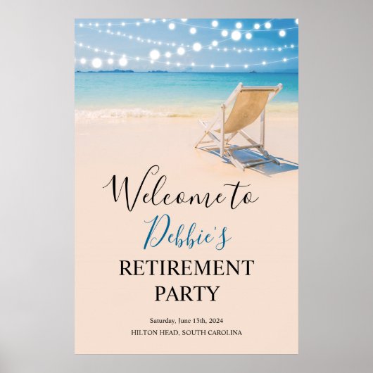 ANYイベント-ビーチウェルカムサインポスター ポスター (正面)