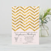 ANYイベント-金ゴールド赤面グリッター招待状 招待状 (スタンド正面)