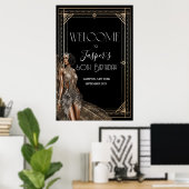 ANYイベント- Roaring 20s Welcome Sign Poster Board ポスター (ホームオフィス)
