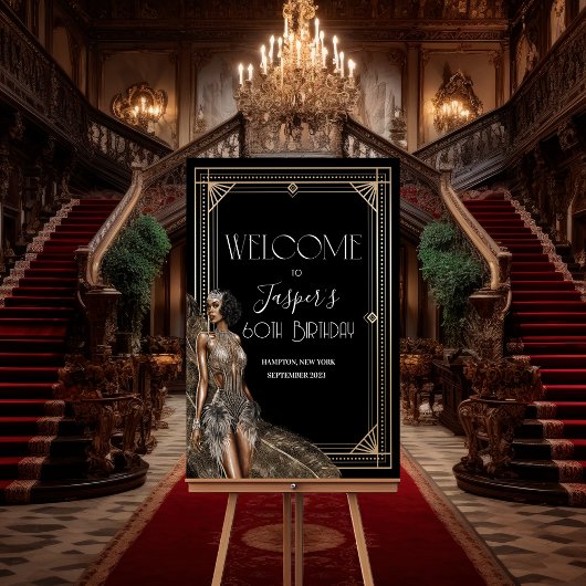 ANYイベント- Roaring 20s Welcome Sign Poster Board ポスター