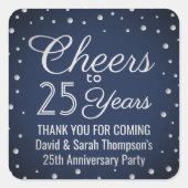 ANY記念日のお祝い 上品なネイビーブルーとホワイト スクエアシール (正面)