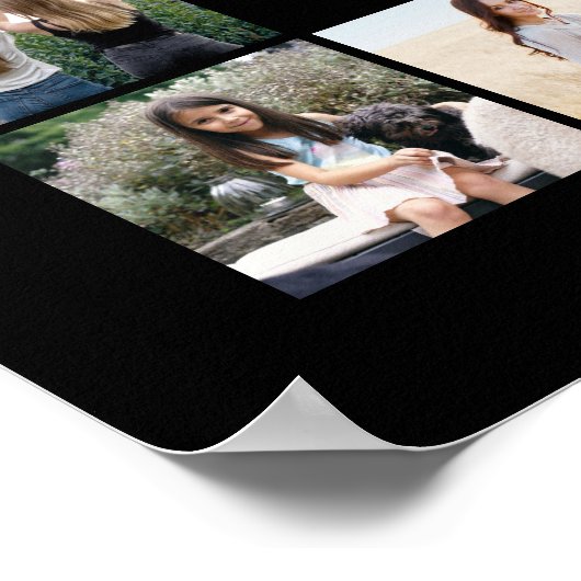 ANY誕生日へようこそ20フォトコラージブラック&金ゴールド ポスター (角)