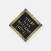 ANY誕生日エレガントブクラシックラックおよび金ゴールドパーティー スタンダードカクテルナプキン (角)