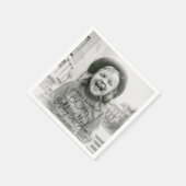 ANY誕生日シックスタイリッシュタイポグラフィフォトパーティー スタンダードカクテルナプキン (角)