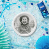 ANY誕生日シックスタイリッシュタイポグラフィフォトパーティー ペーパープレート (パーティー)