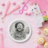 ANY誕生日シックスタイリッシュタイポグラフィフォトパーティー ペーパープレート (パーティー)