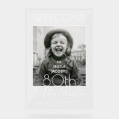 ANY誕生日シックタイポグラフィフォトパーティーへようこそ アクリルサイン (正面)