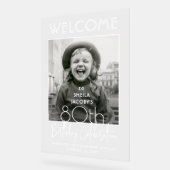 ANY誕生日シックタイポグラフィフォトパーティーへようこそ アクリルサイン (傾斜)