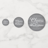 ANY誕生日応援エレガントグレイフェイクウッドテーブル コンフェッティ (正面)