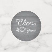 ANY誕生日応援エレガントグレイフェイクウッドテーブル コンフェッティ (スモール正面)