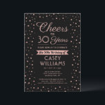 ANY誕生日応援エレガントブラック&ピンク紙吹雪 招待状<br><div class="desc">招待状の家族と友達のためのエレガント誕生祝いのピンクと黒のカスタムパーティの招待状と。このテンプレート(「30年への応援」を含む)のすべての用語は、30歳の誕生日に設定されているが、任意の年またはイベントの種類にパーソナライズするであるシンプル。このデザインはモダンバラ金ゴールドホイル紙吹雪ドットスタイリッシュ、台本の書フェイク跡、クラシックヴィンテージアートデコタイポグラフィを備えている。金ゴールドは金属箔ではなく印刷色であることに注意して下さい。応援とハッピーバースデー!</div>