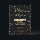 ANY誕生日応援エレガントブラック&金ゴールド紙吹雪 招待状<br><div class="desc">招待状の家族と友達とエレガント誕生祝いの黒とカスタム金ゴールドのパーティの招待状。このテンプレート(「50年への応援」を含む)のすべての用語は、50歳の誕生日に設定されるが、任意の年またはイベントの種類にパーソナライズするであるシンプル。このデザインはモダンきらびやかな紙吹雪ドットスタイリッシュ、台本の書道、クラシックヴィンテージアートのデコタイポグラフィを備えている。金ゴールドは金属箔ではなく印刷色であることに注意して下さい。この男女兼用デザインは男性にも女性にも適している。応援とハッピーバースデー!</div>
