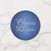 ANY誕生日応援エレガントブラッシュブルーと金ゴールド コンフェッティ (スモール正面)