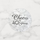 ANY誕生日応援エレガントマーブルブラックとホワイト コンフェッティ (スモール正面)