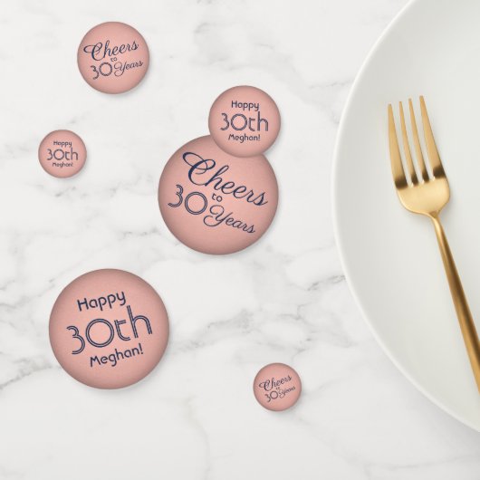 ANY誕生日応援ネイビーおよびフェイクバラゴールドフォイル コンフェッティ (グループ)