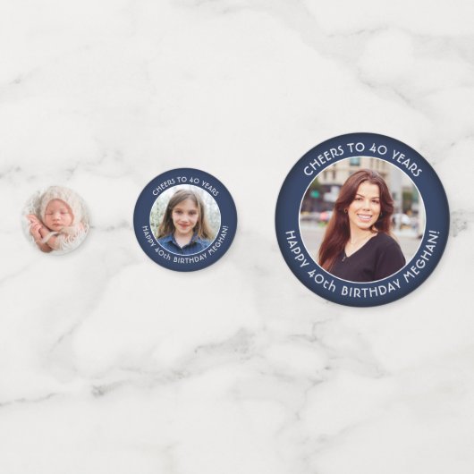 ANY誕生日応援ネイビーブルーとホワイト3写真 コンフェッティ (裏面)