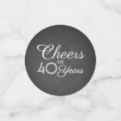 ANY誕生日応援フェイクChalkboardグレーテーブル コンフェッティ (スモール正面)