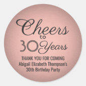 ANY誕生日応援ブラックおよびバラ金ゴールドホイルフェイクー ラウンドシール (正面)