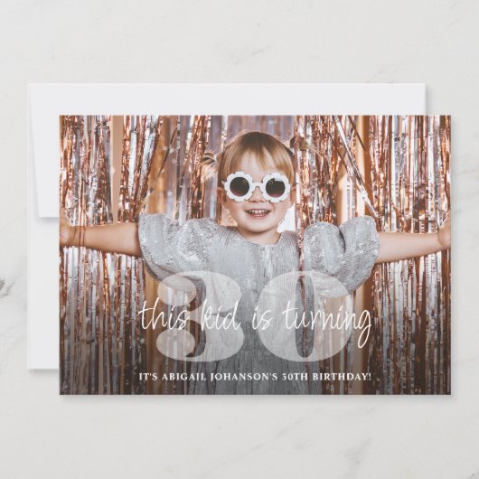 ANY誕生日「This Kid」スクリプモダント2の写真 招待状 (正面)